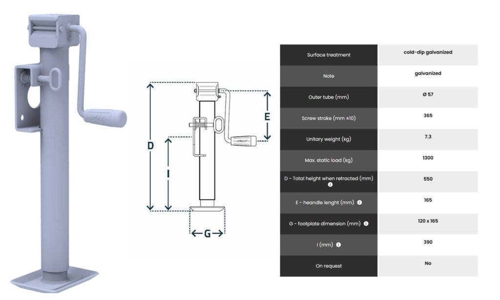 Swivel jack with side handle, bracket mounting