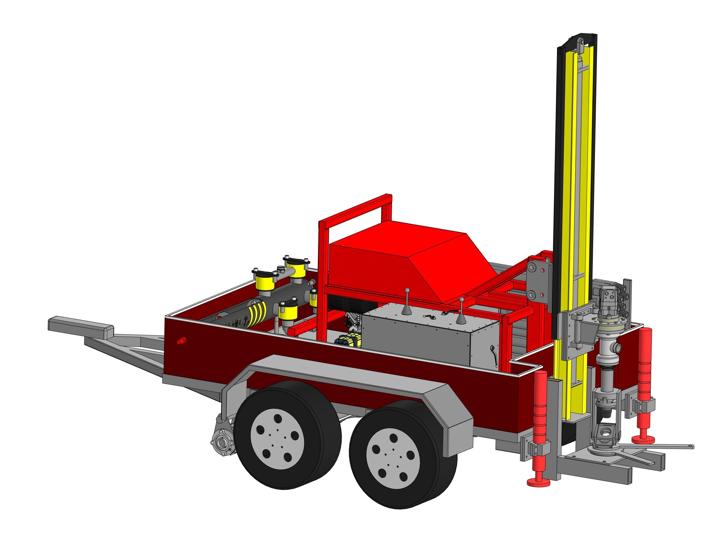 trailer mounted water well drill rig